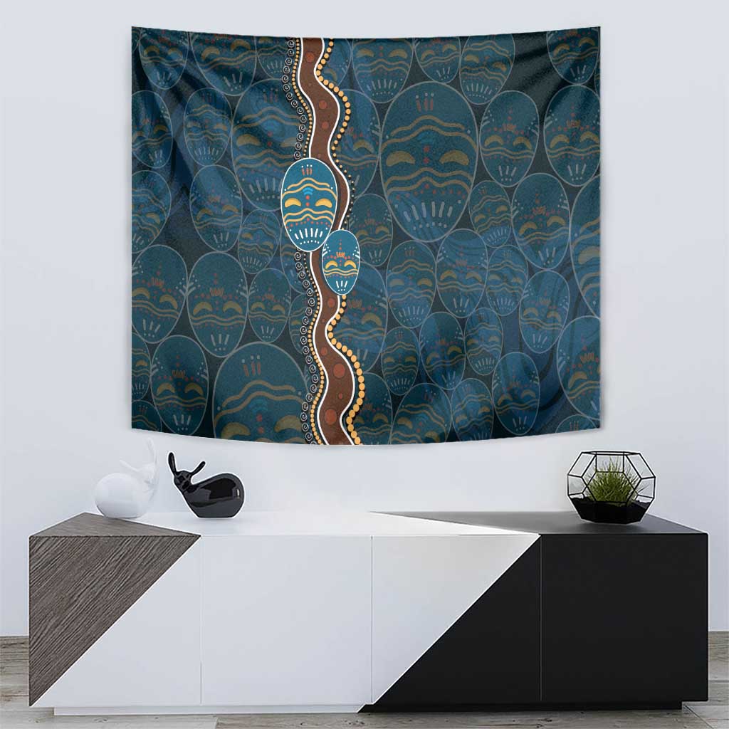 Aboriginal Masks Art Tapestry Australian Indigenous