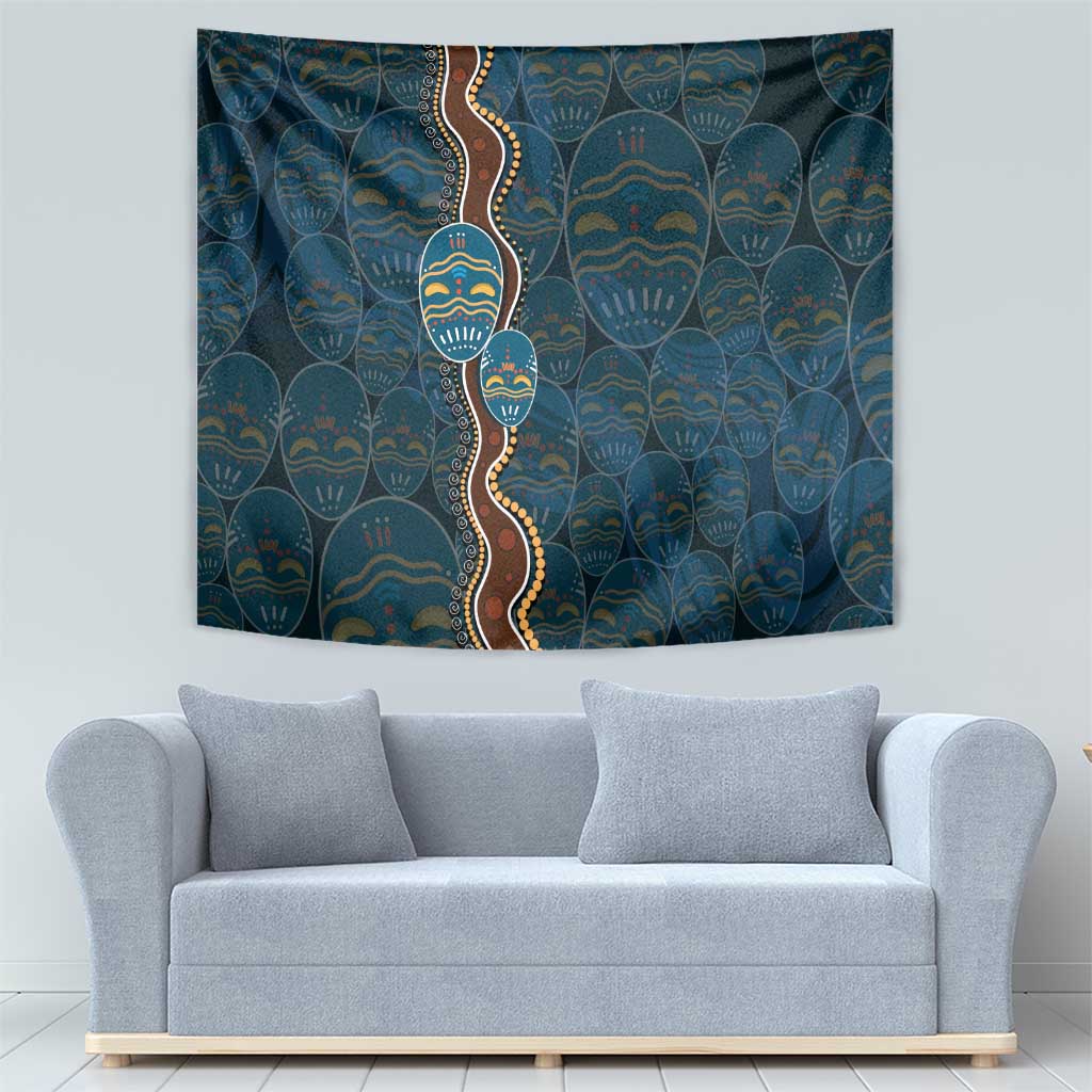 Aboriginal Masks Art Tapestry Australian Indigenous