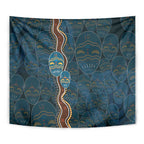 Aboriginal Masks Art Tapestry Australian Indigenous
