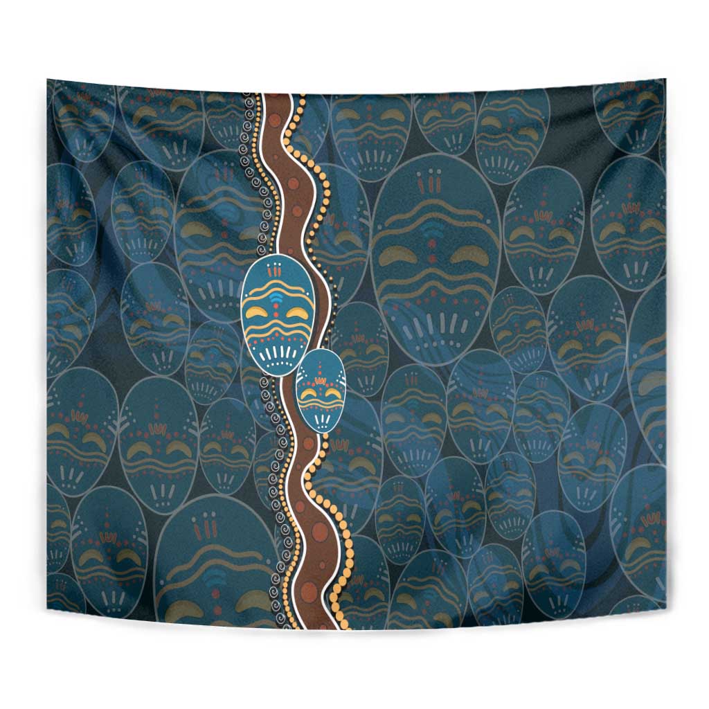 Aboriginal Masks Art Tapestry Australian Indigenous