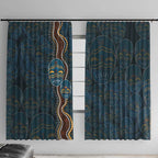 Aboriginal Masks Art Window Curtain Australian Indigenous