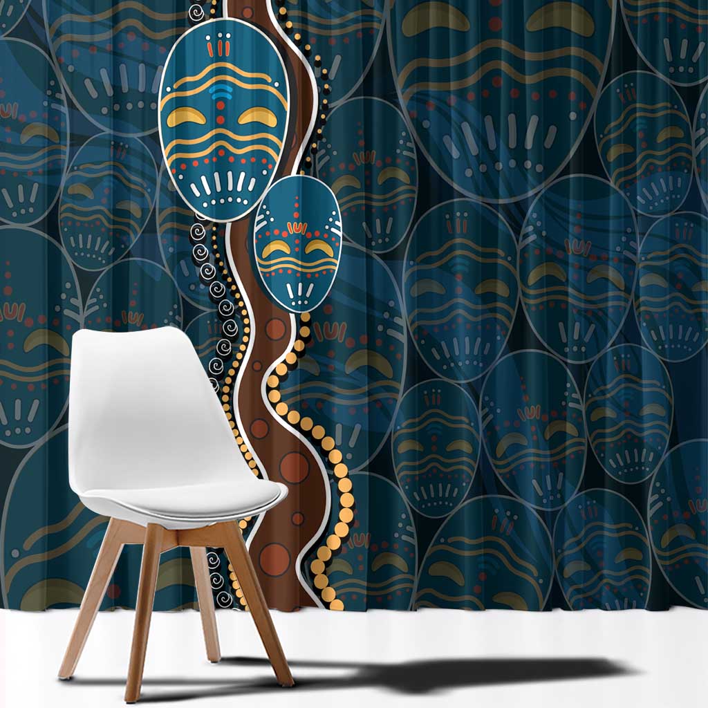 Aboriginal Masks Art Window Curtain Australian Indigenous
