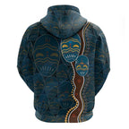 Aboriginal Masks Art Zip Hoodie Australian Indigenous