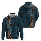 Aboriginal Masks Art Zip Hoodie Australian Indigenous