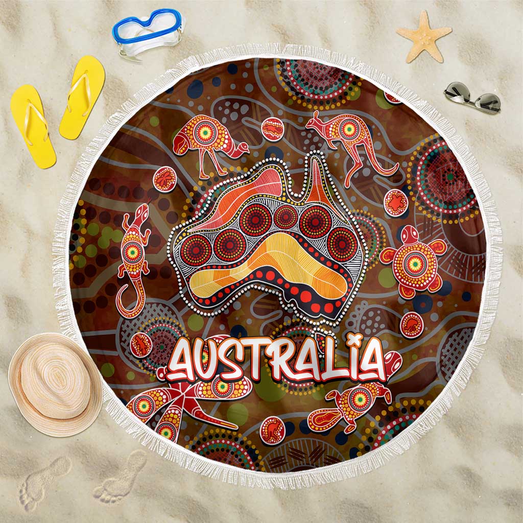Animal Australia Aboriginal Art Beach Blanket