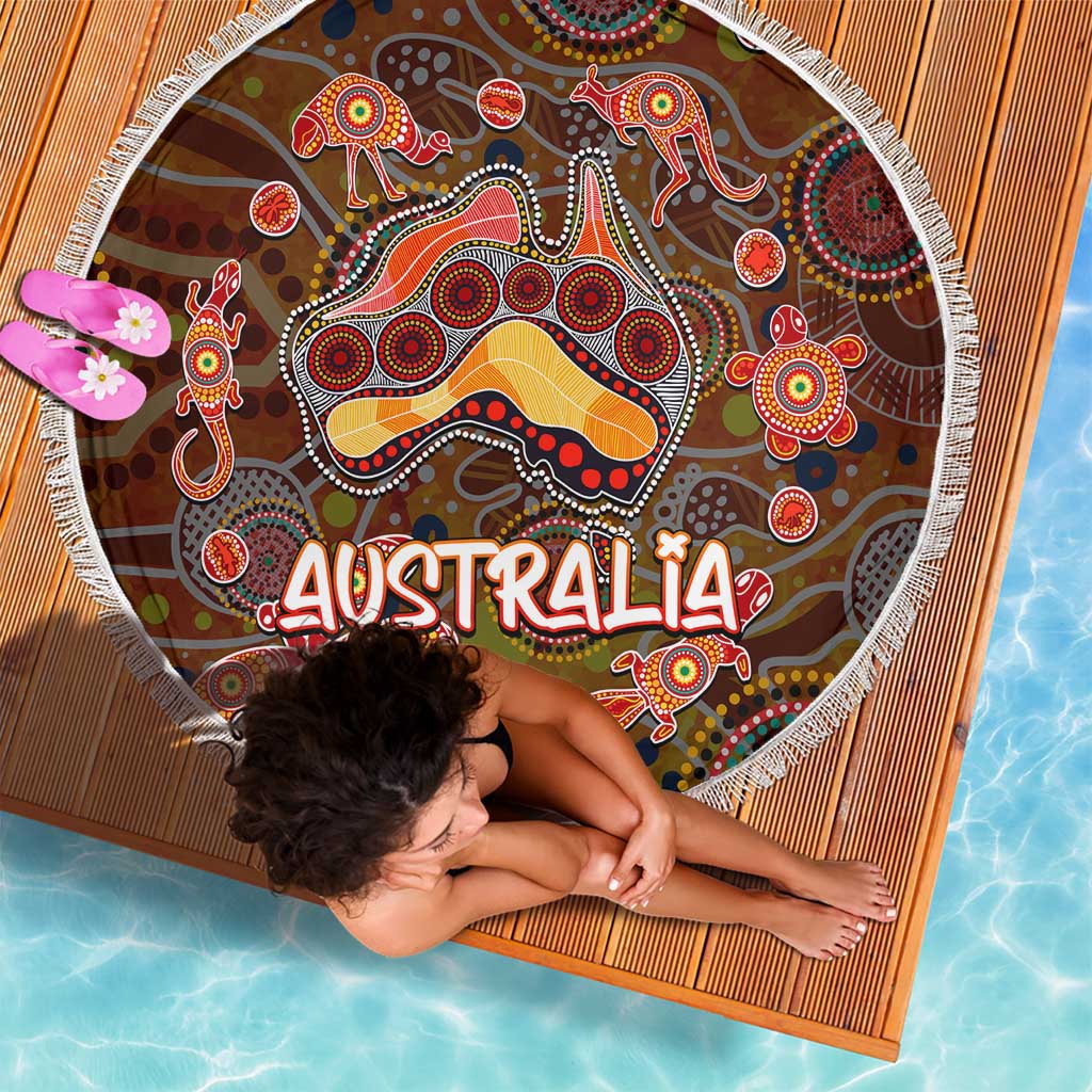 Animal Australia Aboriginal Art Beach Blanket