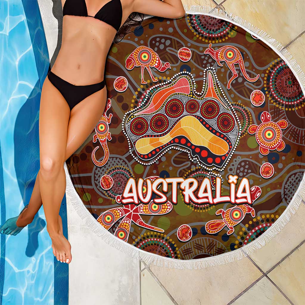 Animal Australia Aboriginal Art Beach Blanket