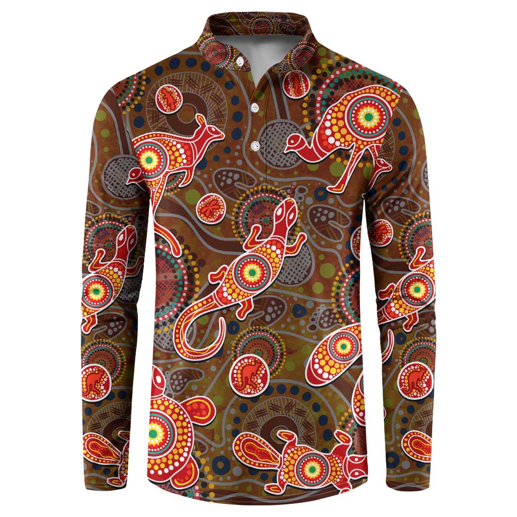 Animal Australia Aboriginal Art Button Sweatshirt