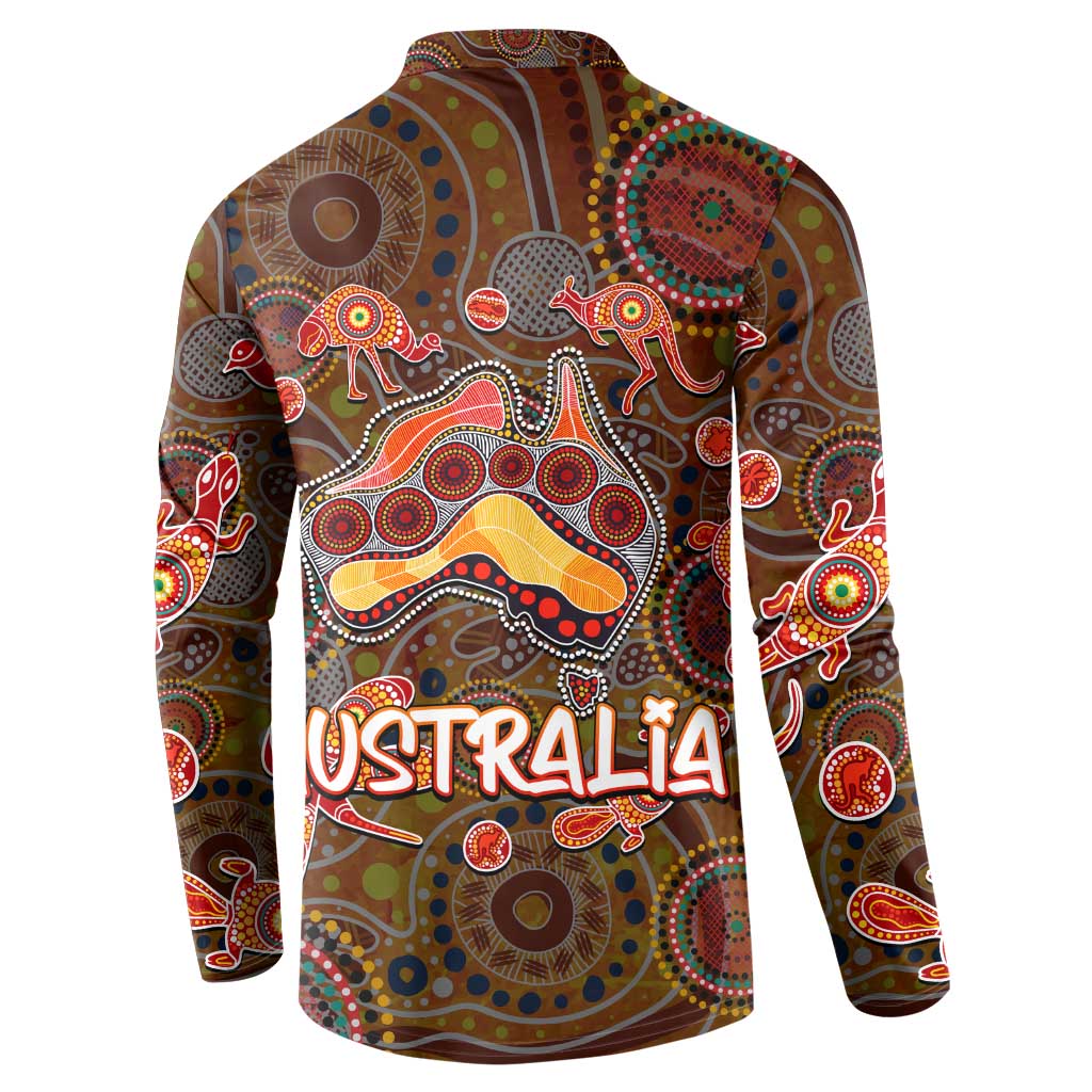 Animal Australia Aboriginal Art Button Sweatshirt