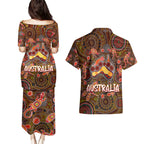 Animal Australia Aboriginal Art Couples Matching Puletasi and Hawaiian Shirt