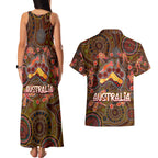 Animal Australia Aboriginal Art Couples Matching Tank Maxi Dress and Hawaiian Shirt