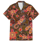 Animal Australia Aboriginal Art Family Matching Long Sleeve Bodycon Dress and Hawaiian Shirt