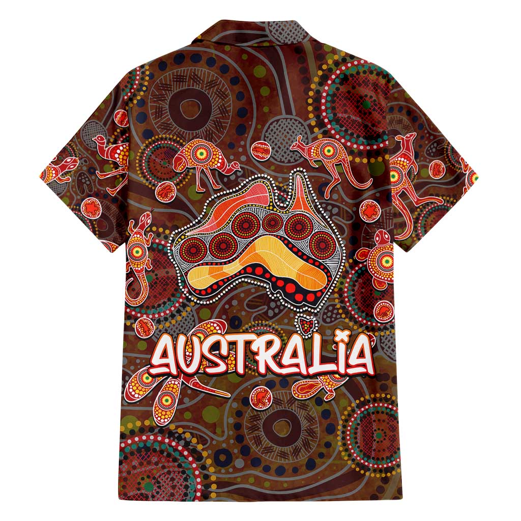 Animal Australia Aboriginal Art Family Matching Long Sleeve Bodycon Dress and Hawaiian Shirt