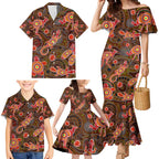 Animal Australia Aboriginal Art Family Matching Mermaid Dress and Hawaiian Shirt