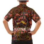 Animal Australia Aboriginal Art Family Matching Mermaid Dress and Hawaiian Shirt
