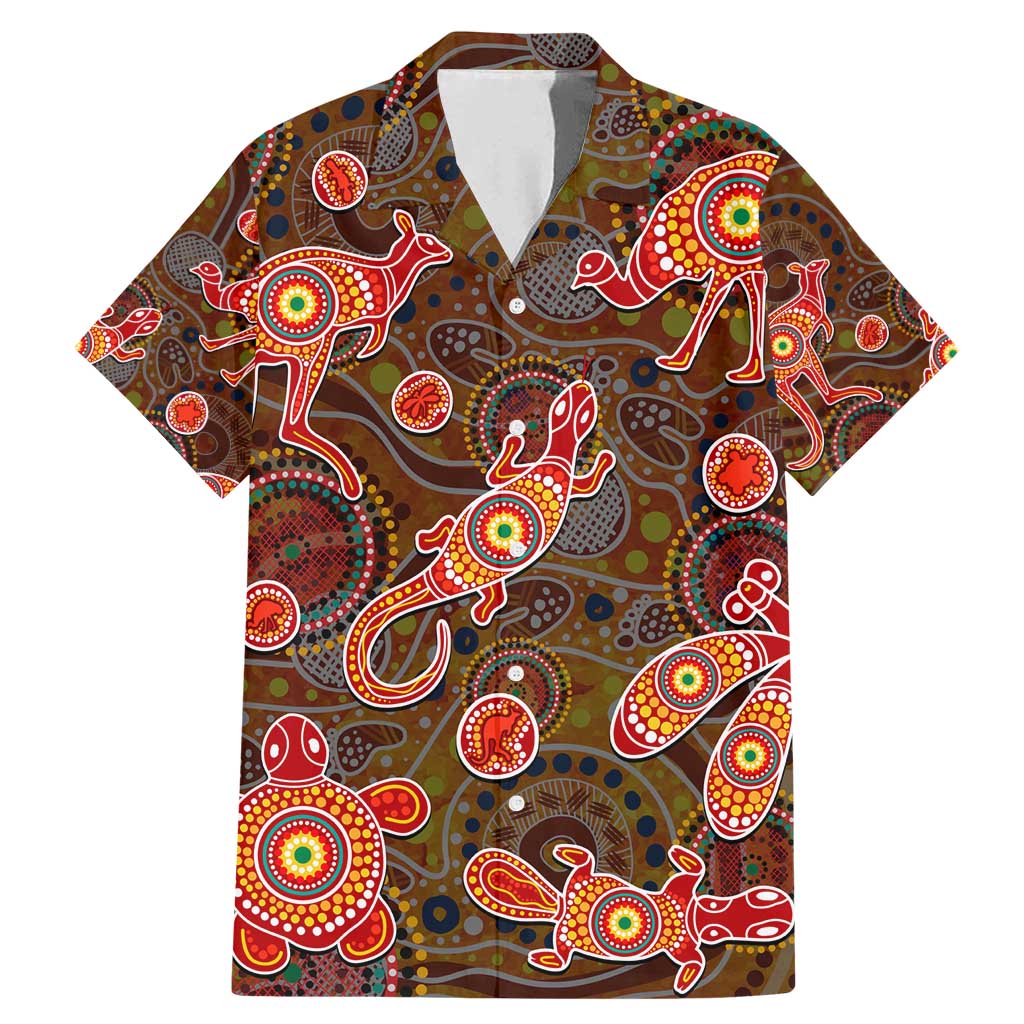 Animal Australia Aboriginal Art Family Matching Mermaid Dress and Hawaiian Shirt