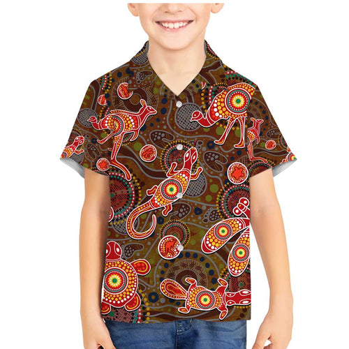 Animal Australia Aboriginal Art Family Matching Mermaid Dress and Hawaiian Shirt