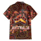 Animal Australia Aboriginal Art Family Matching Off The Shoulder Long Sleeve Dress and Hawaiian Shirt