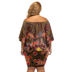 Animal Australia Aboriginal Art Family Matching Off Shoulder Short Dress and Hawaiian Shirt
