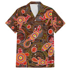 Animal Australia Aboriginal Art Family Matching Short Sleeve Bodycon Dress and Hawaiian Shirt