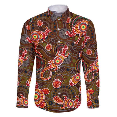 Animal Australia Aboriginal Art Family Matching Short Sleeve Bodycon Dress and Hawaiian Shirt