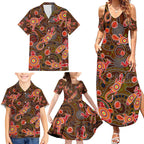 Animal Australia Aboriginal Art Family Matching Summer Maxi Dress and Hawaiian Shirt