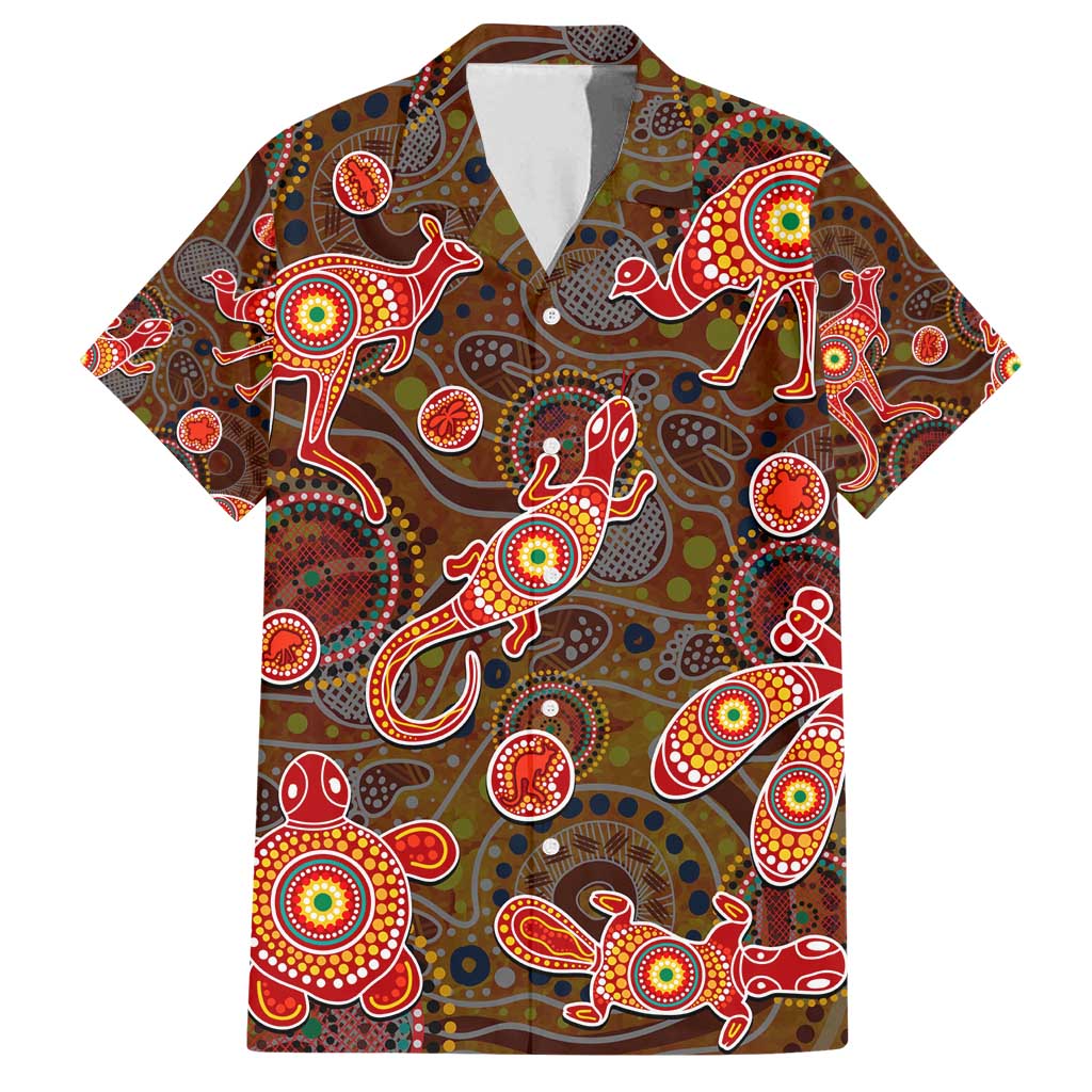 Animal Australia Aboriginal Art Family Matching Tank Maxi Dress and Hawaiian Shirt