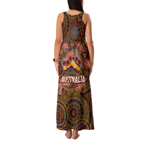Animal Australia Aboriginal Art Family Matching Tank Maxi Dress and Hawaiian Shirt