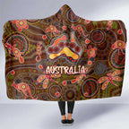 Animal Australia Aboriginal Art Hooded Blanket