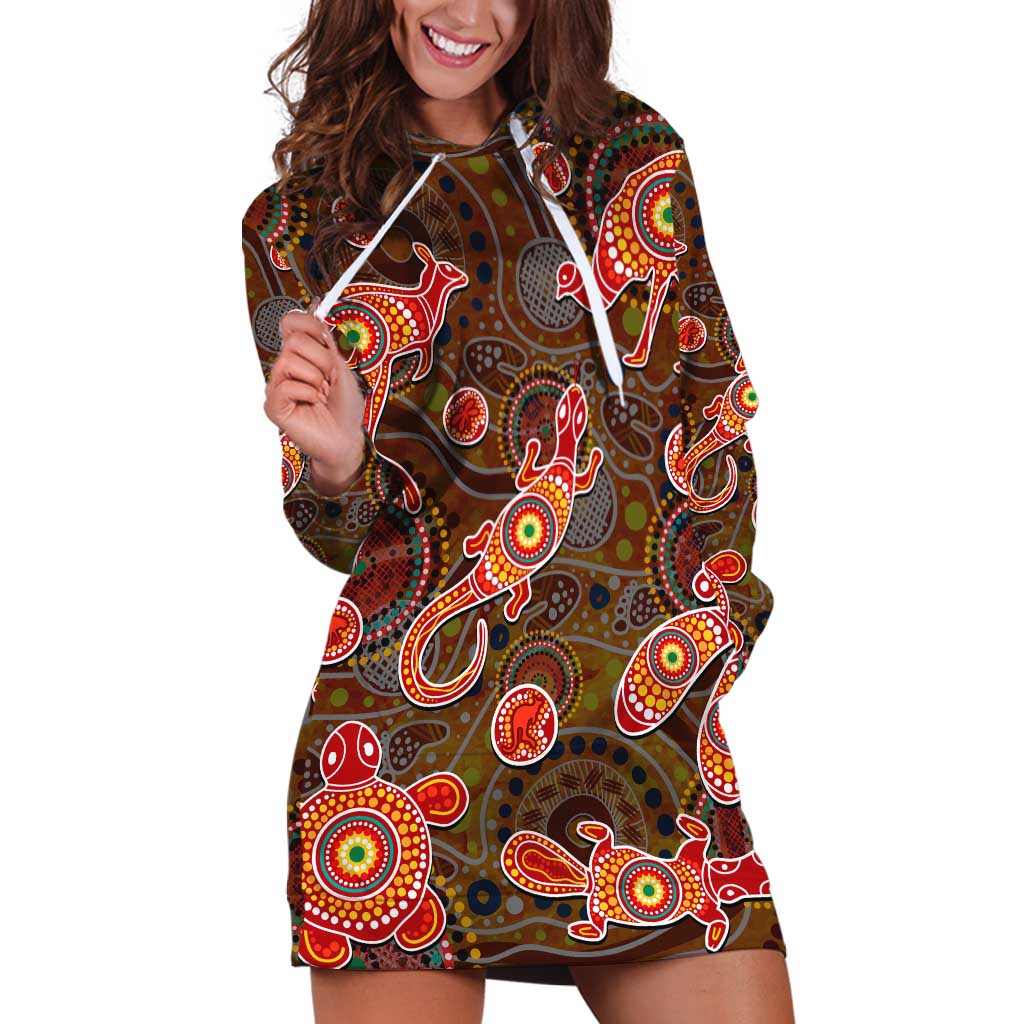 Animal Australia Aboriginal Art Hoodie Dress