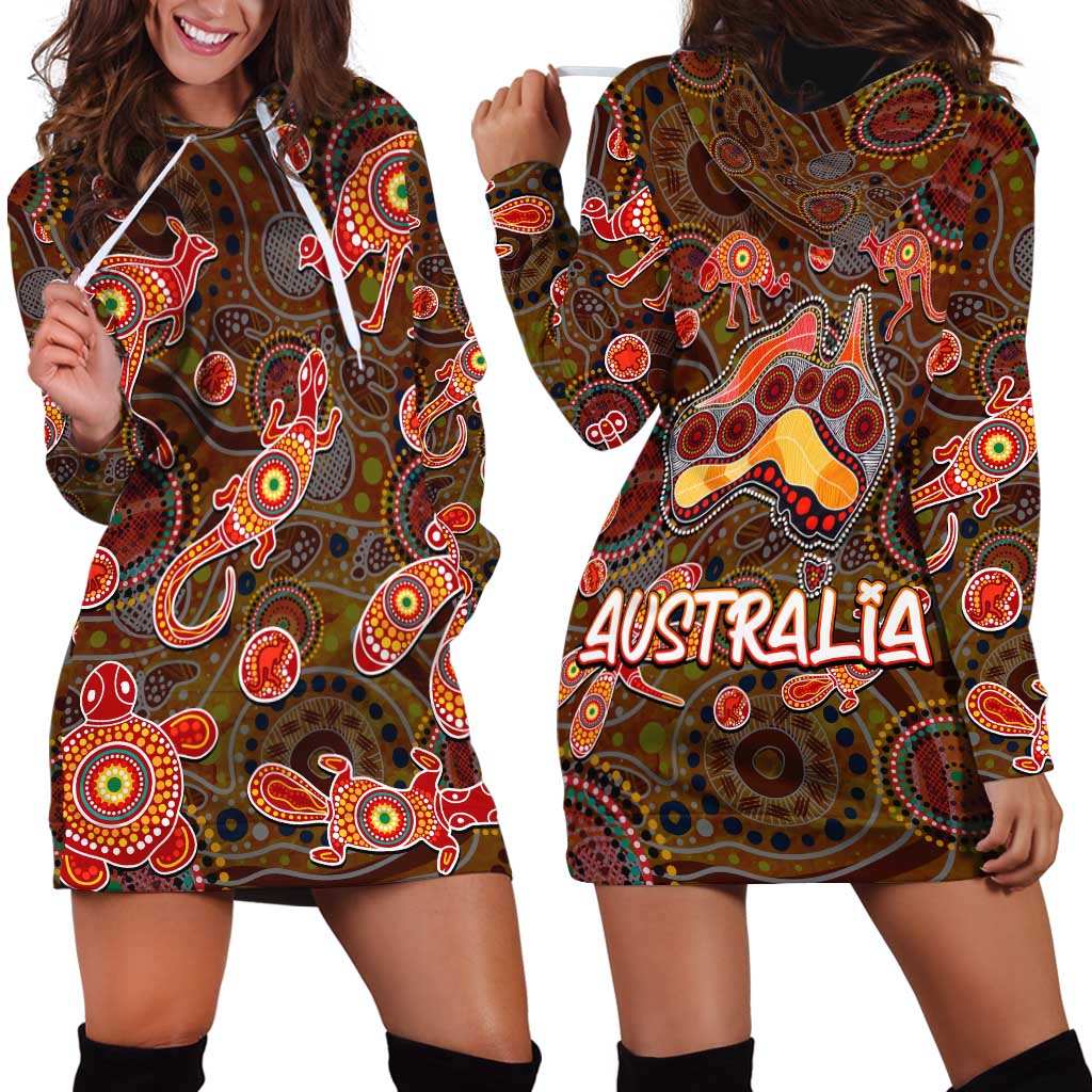Animal Australia Aboriginal Art Hoodie Dress