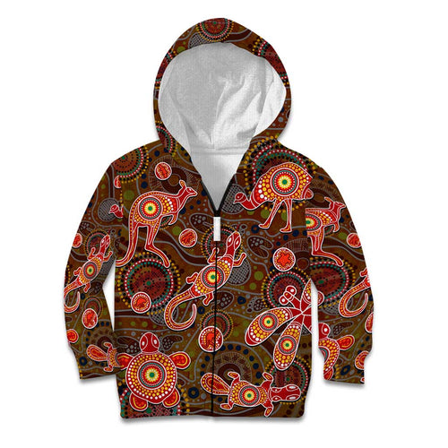 Animal Australia Aboriginal Art Kid Hoodie