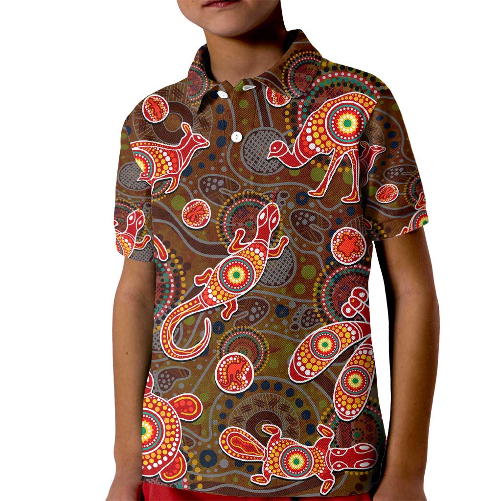 Animal Australia Aboriginal Art Kid Polo Shirt
