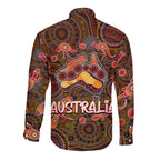 Animal Australia Aboriginal Art Long Sleeve Button Shirt
