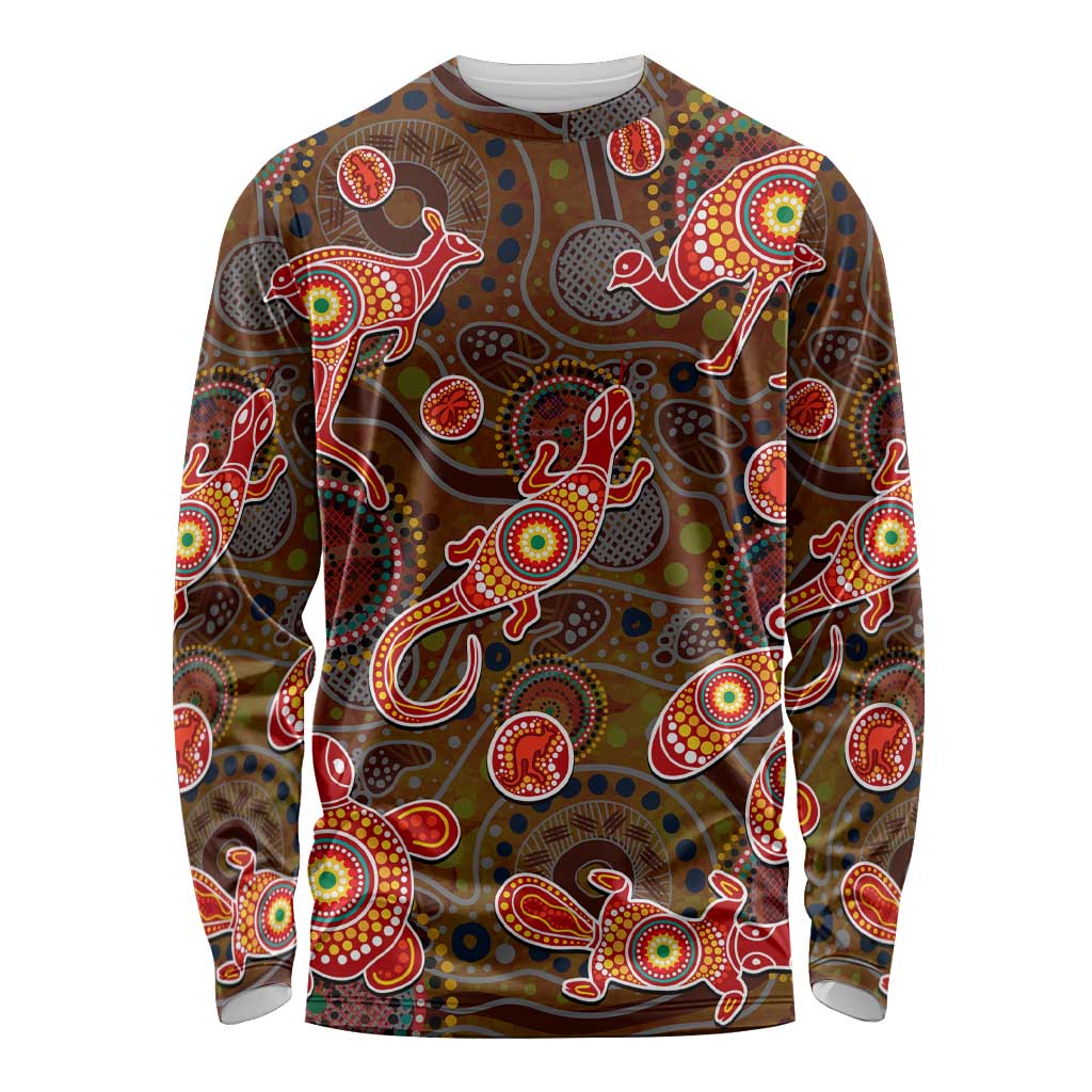 Animal Australia Aboriginal Art Long Sleeve Shirt