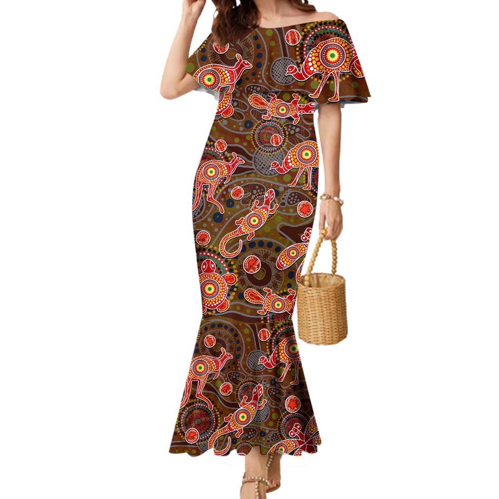 Animal Australia Aboriginal Art Mermaid Dress