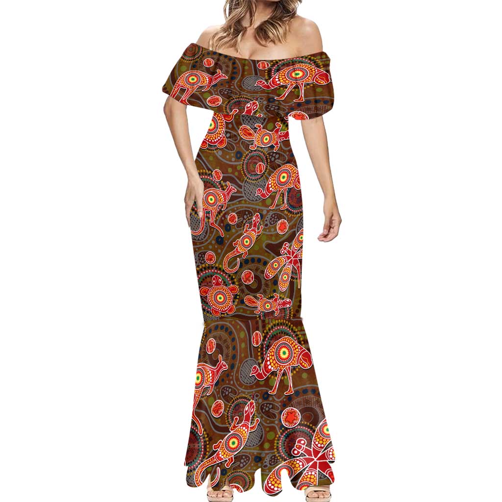 Animal Australia Aboriginal Art Mermaid Dress