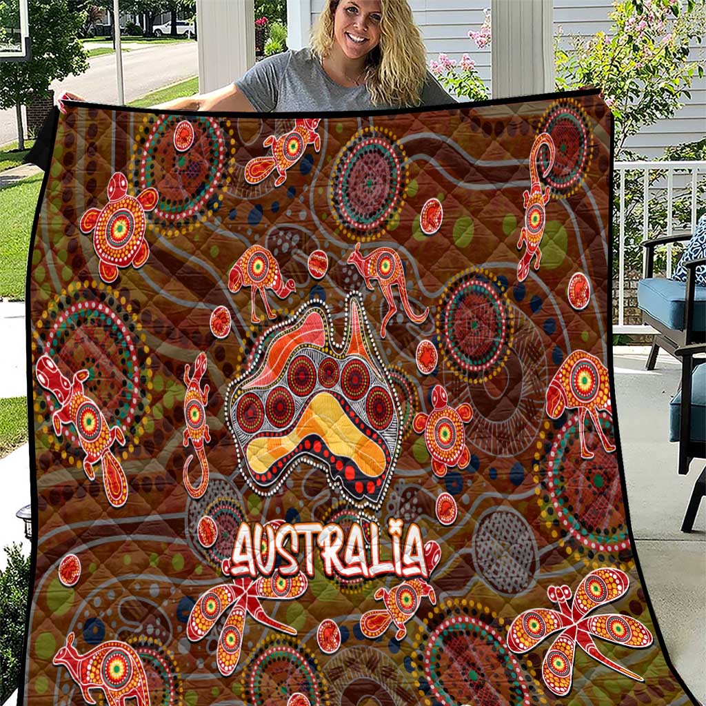 Animal Australia Aboriginal Art Quilt