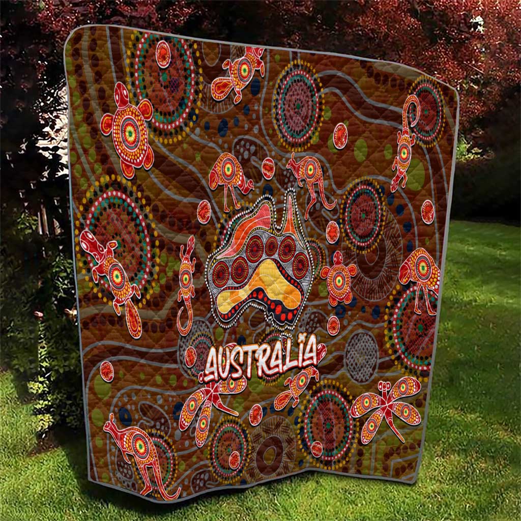 Animal Australia Aboriginal Art Quilt