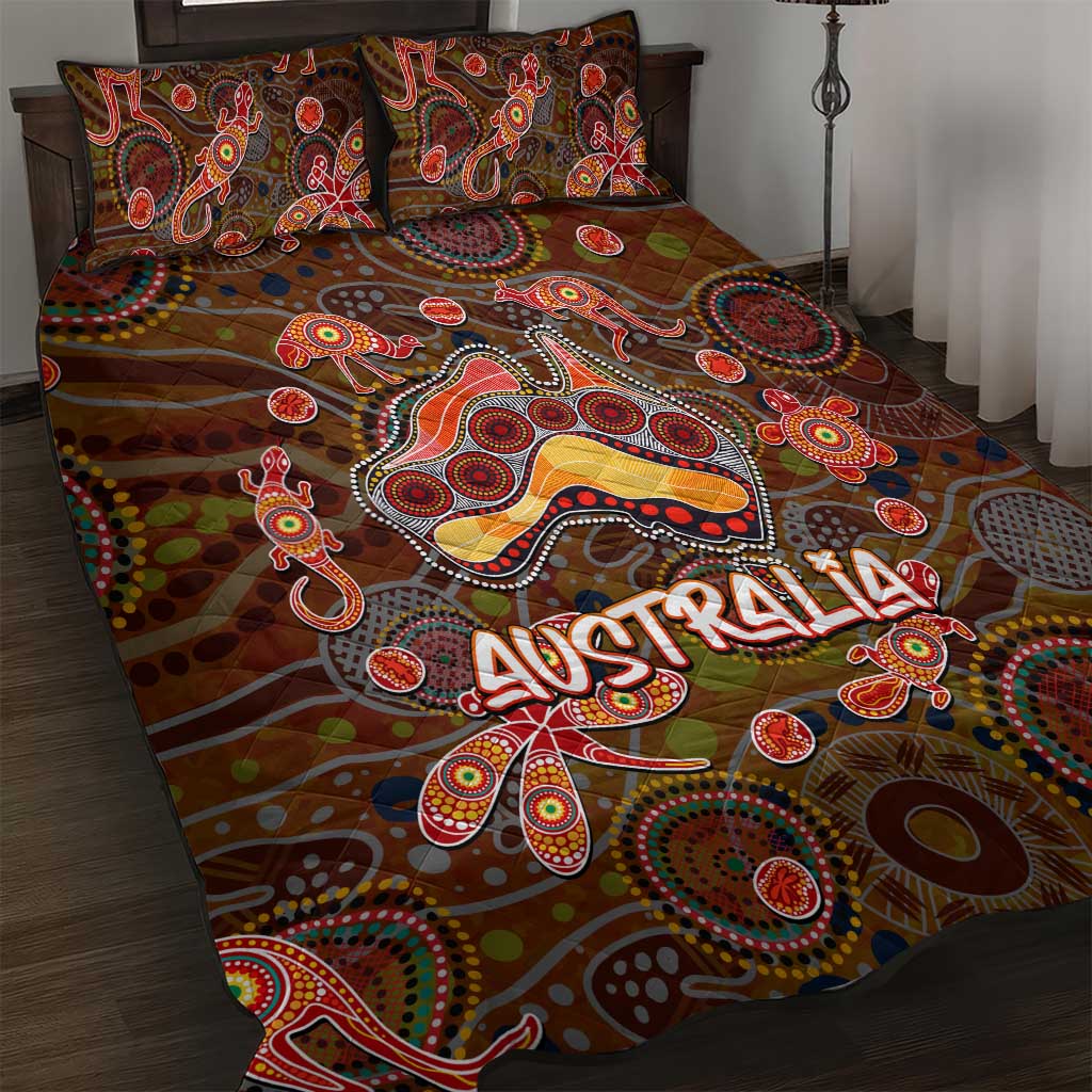 Animal Australia Aboriginal Art Quilt Bed Set