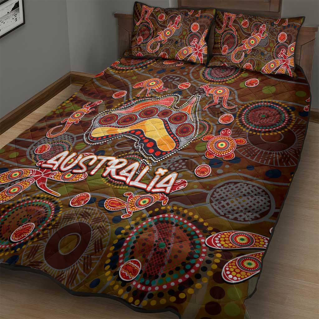 Animal Australia Aboriginal Art Quilt Bed Set