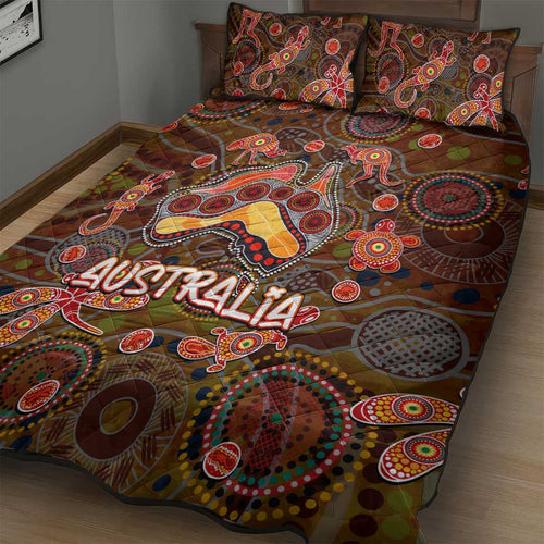 Animal Australia Aboriginal Art Quilt Bed Set