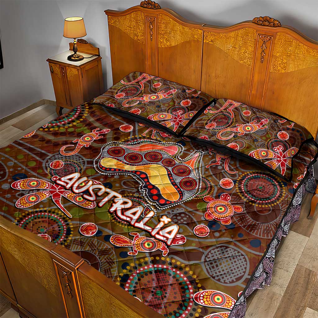 Animal Australia Aboriginal Art Quilt Bed Set