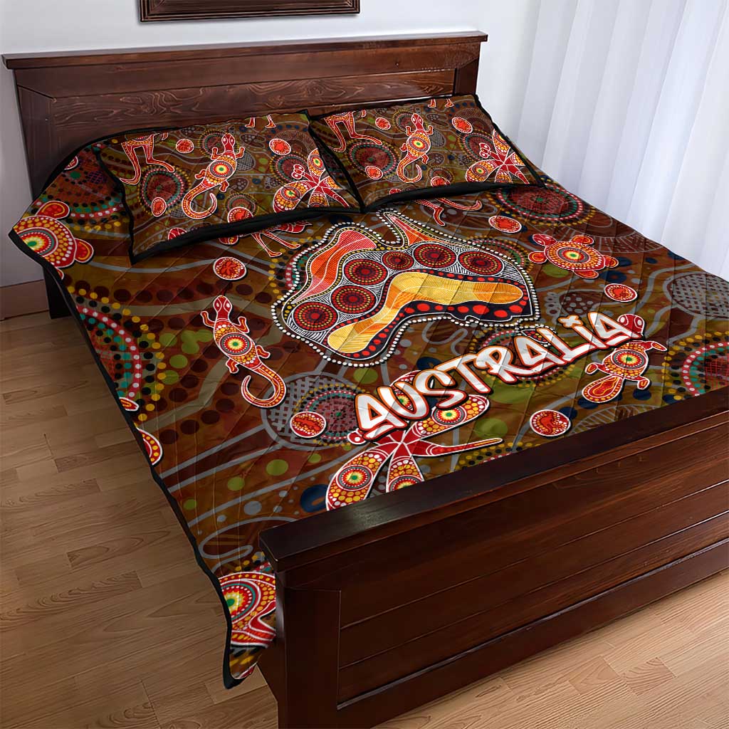 Animal Australia Aboriginal Art Quilt Bed Set