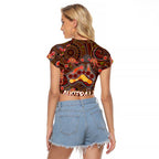 Animal Australia Aboriginal Art Raglan Cropped T Shirt