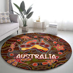 Animal Australia Aboriginal Art Round Carpet