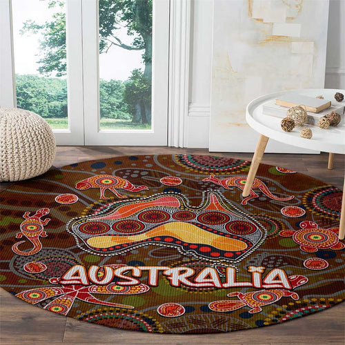 Animal Australia Aboriginal Art Round Carpet