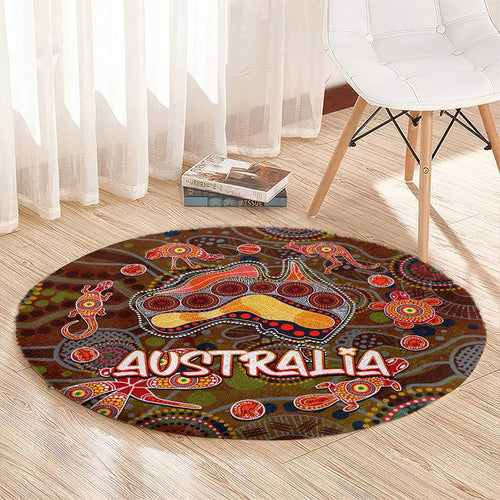 Animal Australia Aboriginal Art Round Carpet