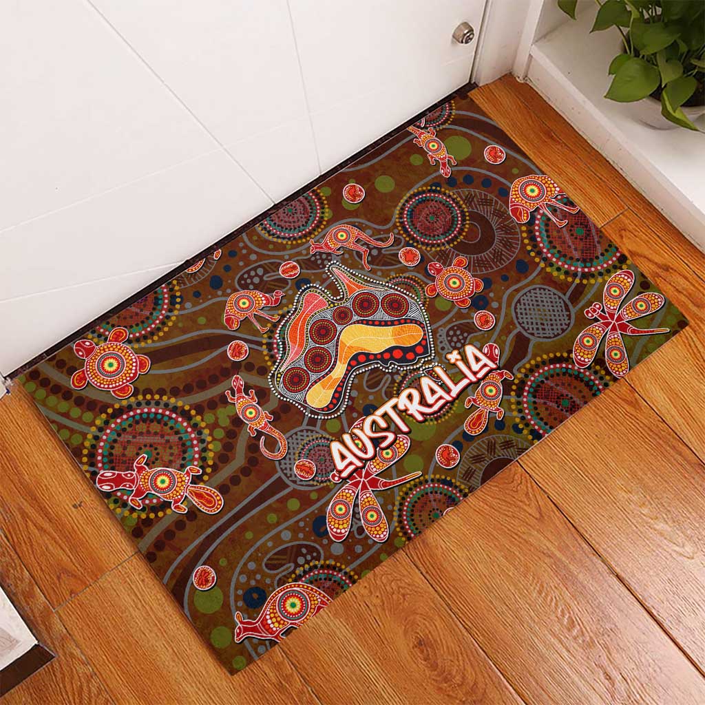 Animal Australia Aboriginal Art Rubber Doormat
