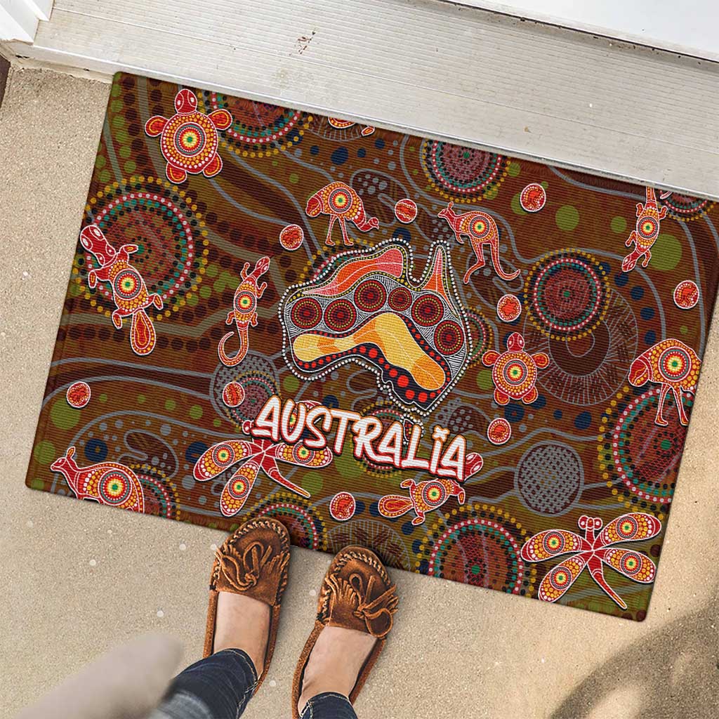 Animal Australia Aboriginal Art Rubber Doormat